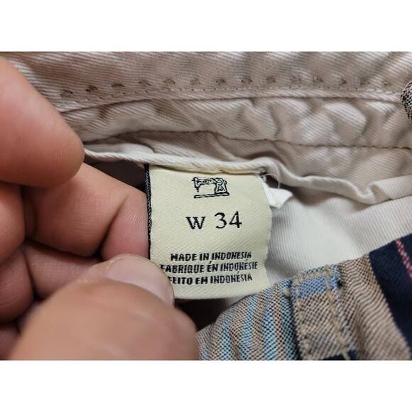 Scotch & Soda Shorts Mens 34 Grey Blue Orange Striped Southwestern Preppy Casual - Picture 10 of 13